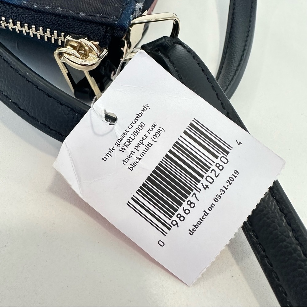 Kate Spade New York Triple Gusset Crossbody Bag with Dawn Paper Rose Print - Picture 8 of 13